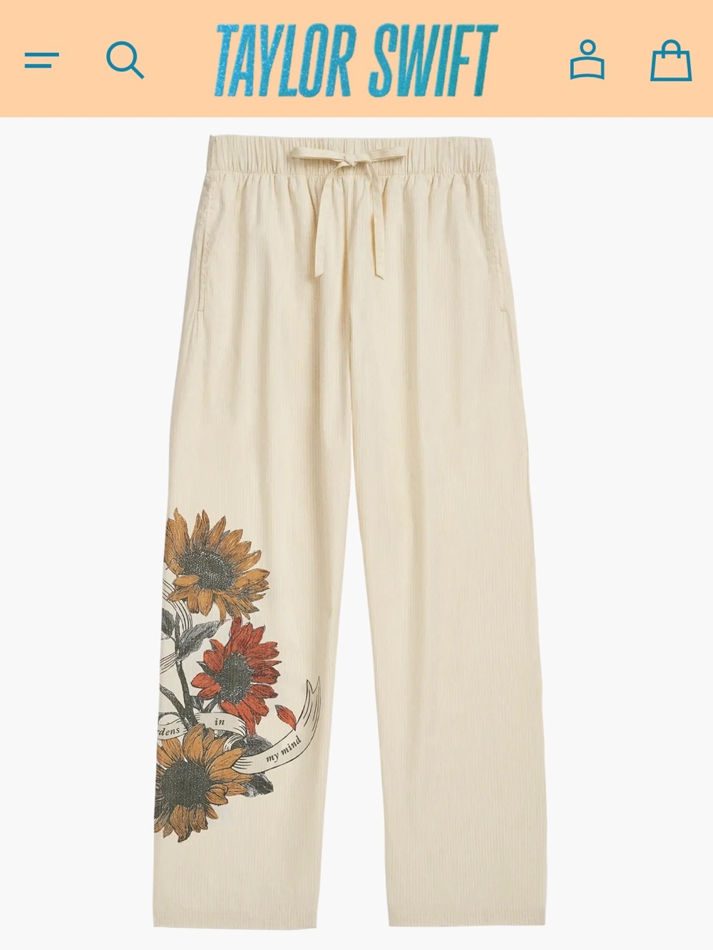 Taylor Swift - Secret Gardens in my Mind Pants - NEW - S